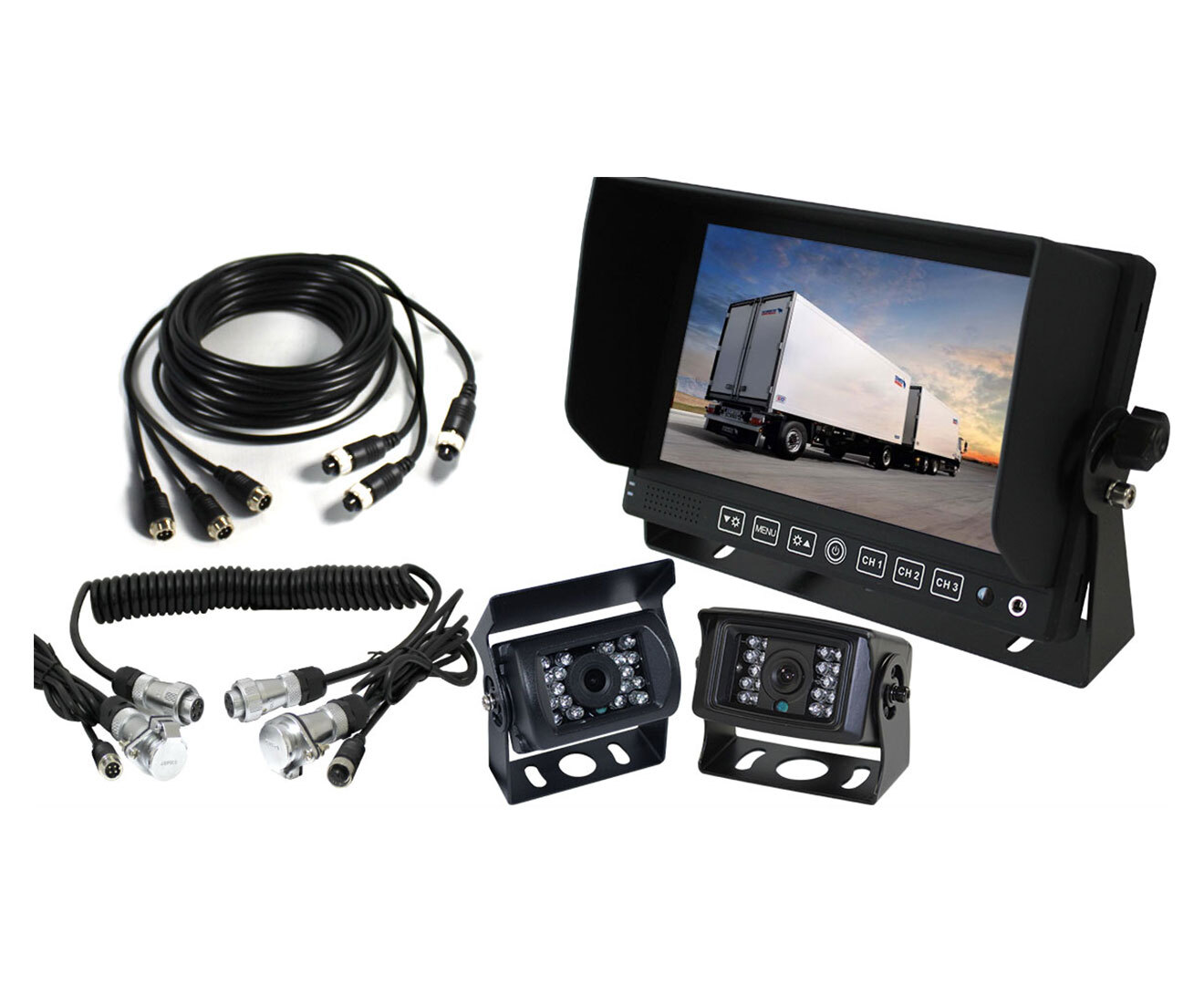 WIRELESS 5 MONITOR REVERSING CAMERA REAR VIEW KIT 12V 24V TRUCK,CARAVAN,  Boat