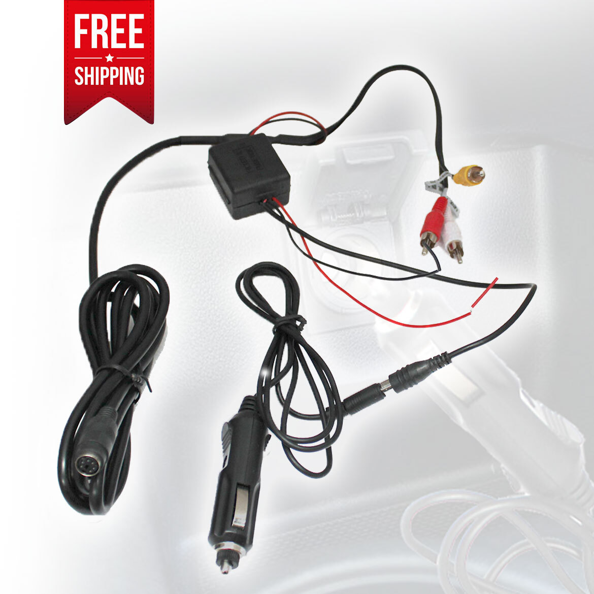 Elinz Car Cigarette Lighter Charger Power Supply For Headrest DVD Player