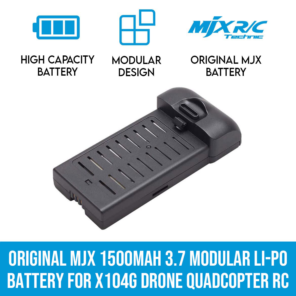 Original MJX 1500mAh 3.8V Modular Li-Po Battery For X104G Drone Quadcopter RC Elinz