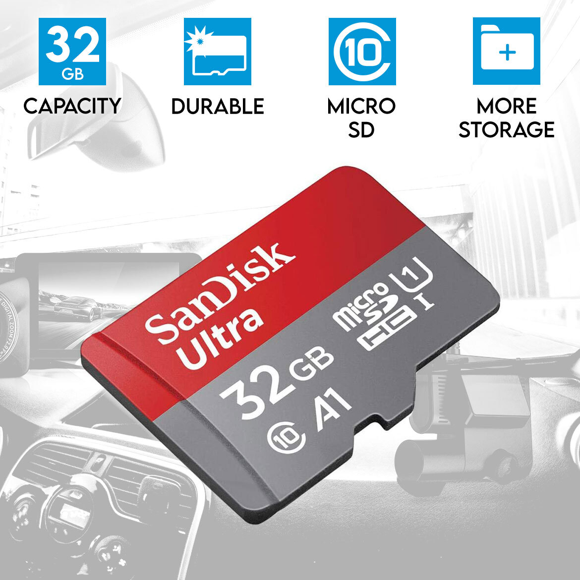 Class 10 32 Gb Micro Sd Memory Card Dash Cam Elinz
