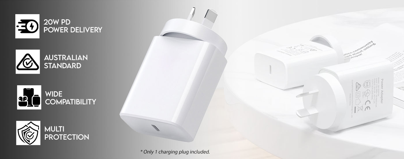 Australian Standard USB C Power Adapter 20W PD