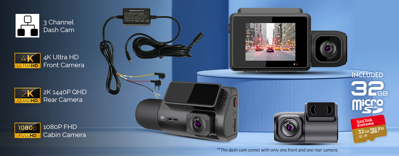 4K 3CH Dash Camera Supercapacitor