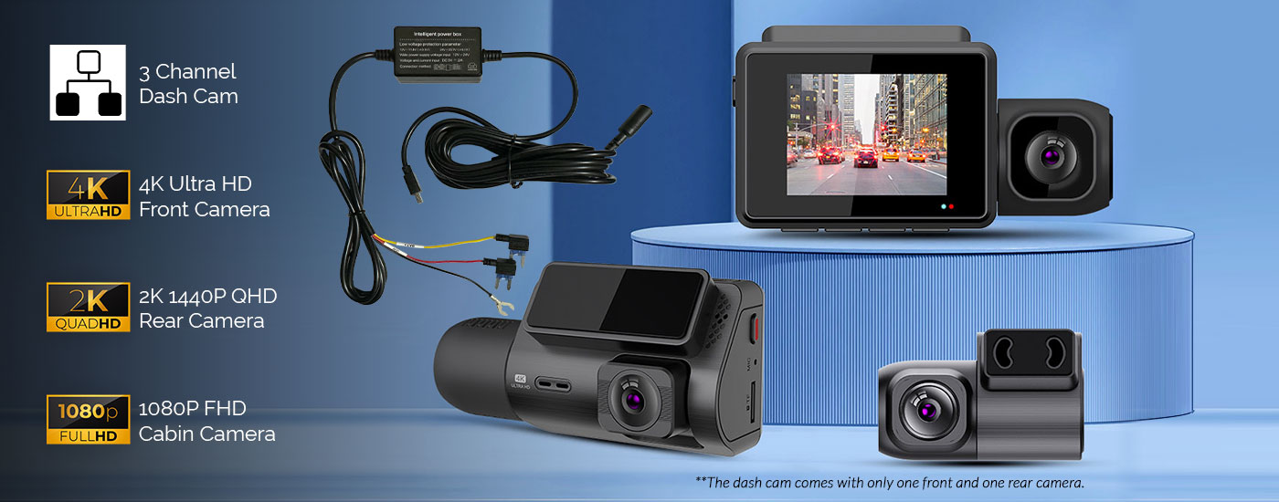 4K 3CH Dash Camera Supercapacitor