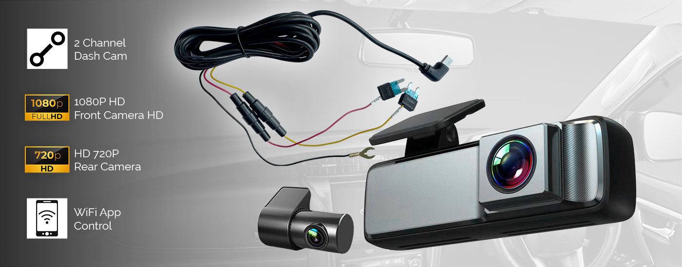 Dual Lens No Screen Dash Cam Supercapacitor