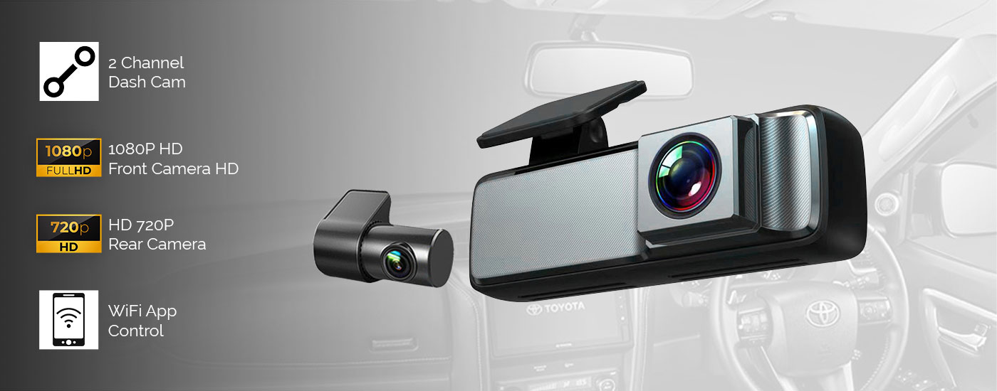 Dual Lens No Screen Dash Cam Supercapacitor