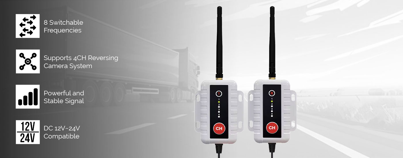 4CH Analog 2.4GHz Wireless Transmitter & Receiver with 8 Switchable Frequencies