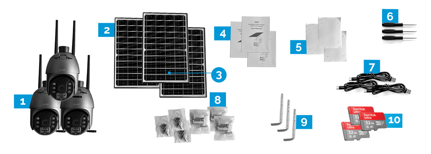 Black Solar CCTV Camera, Accessories