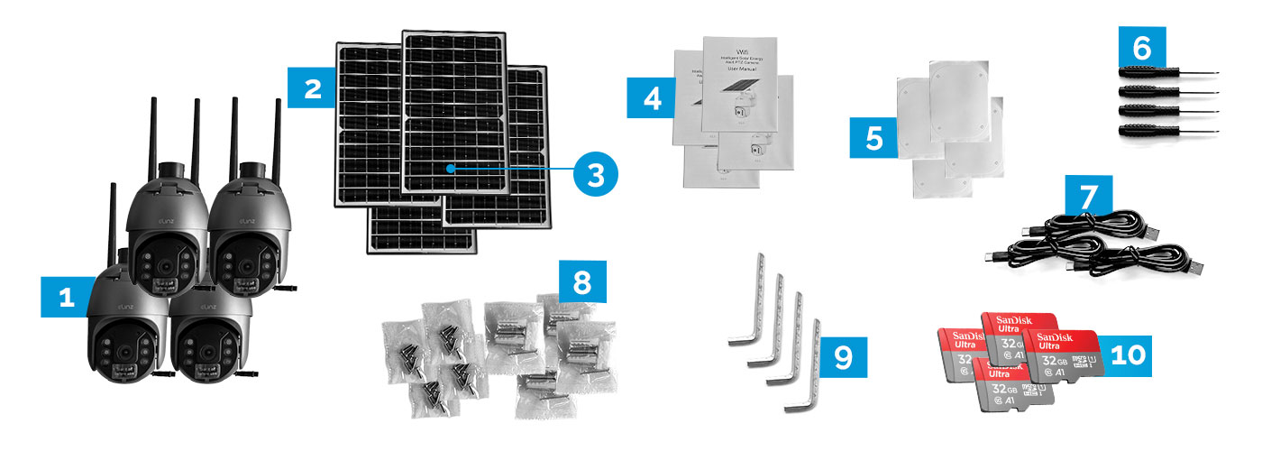 Black Solar CCTV Camera, Accessories