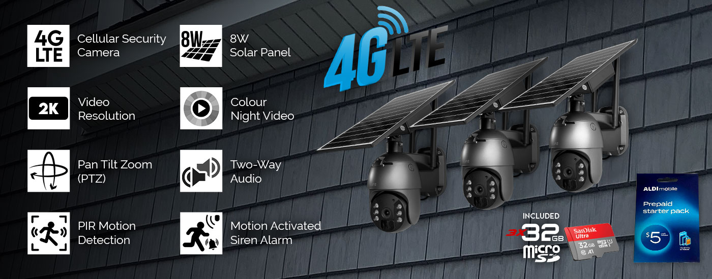 4G LTE Solar CCTV Camera PTZ