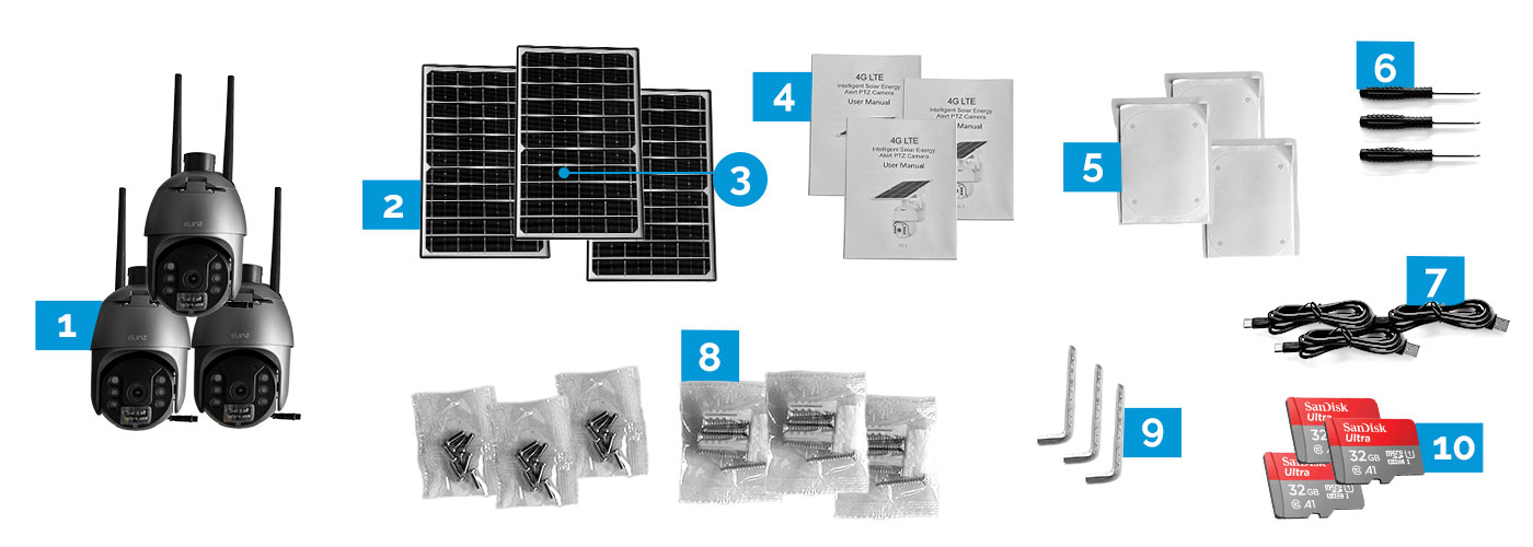 4G CCTV Camera, Solar Panel, Accessories