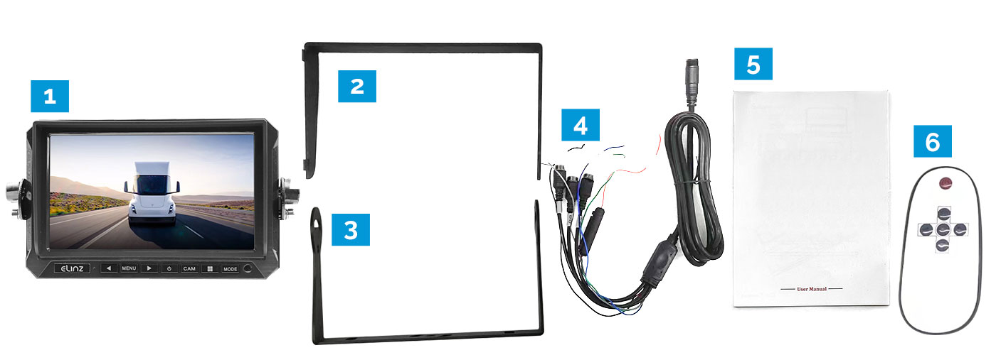  7 Inches AHD Monitor, Accessories