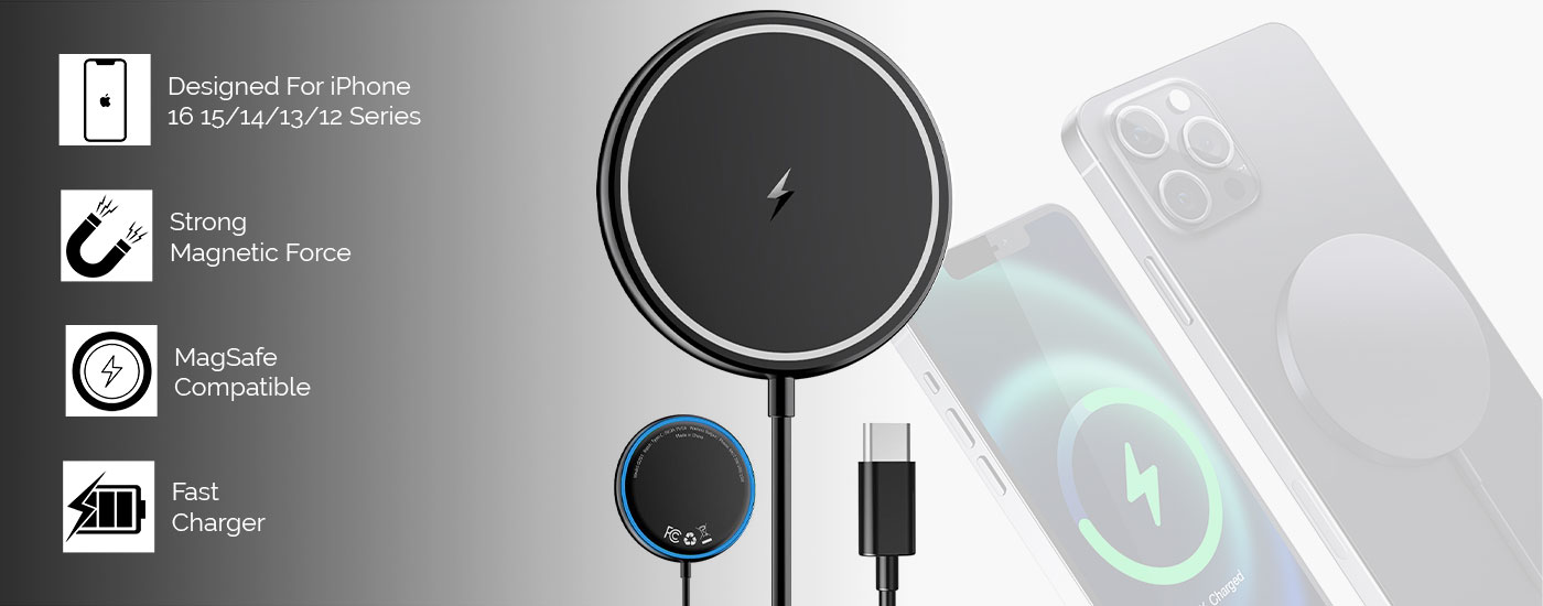 15W Magnetic Wireless Charging Pad for iPhone & Airpods