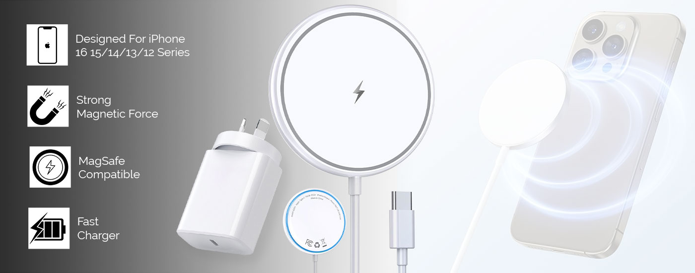 15W Magnetic Wireless Charging Pad for iPhone & Airpods