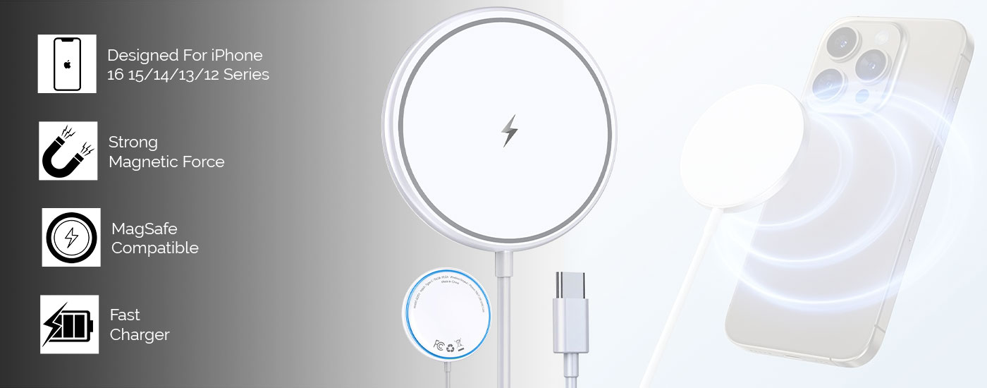 15W Magnetic Wireless Charging Pad for iPhone & Airpods