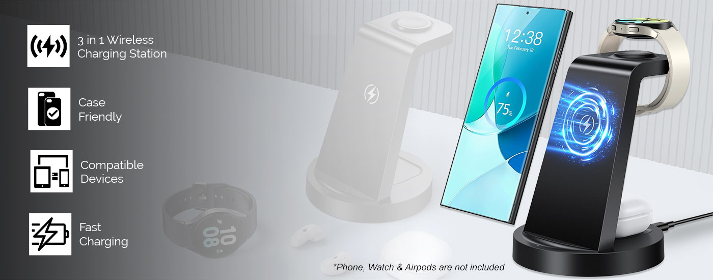 3 in 1 Wireless Charging Station for Android