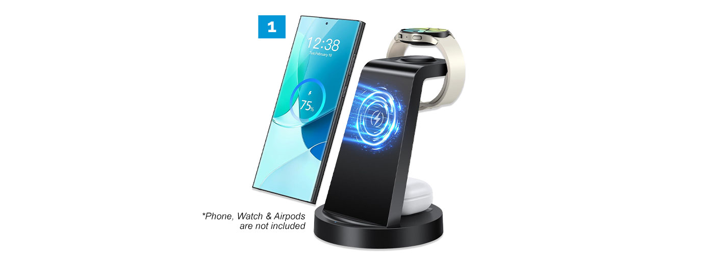 Wireless Charging Station, Cable, Manual