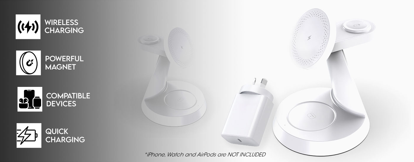 3 in 1 Magnetic Wireless Charging Station for iPhone  Apple