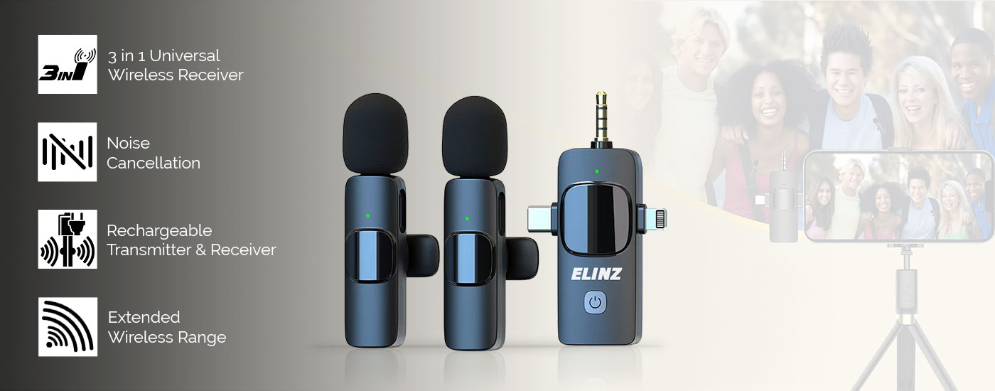 3 in 1 Wireless Lavalier Microphones