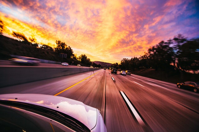 car driving high-speed