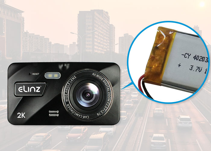 High rate polymer battery dash cam