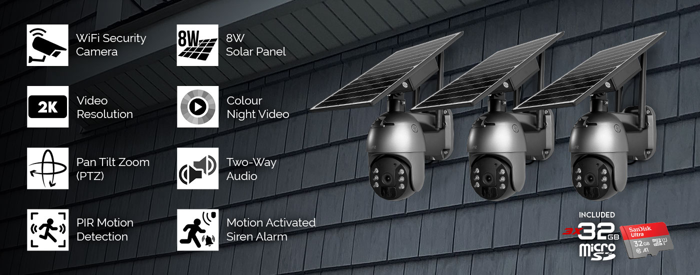 2K PTZ Solar CCTV Camera