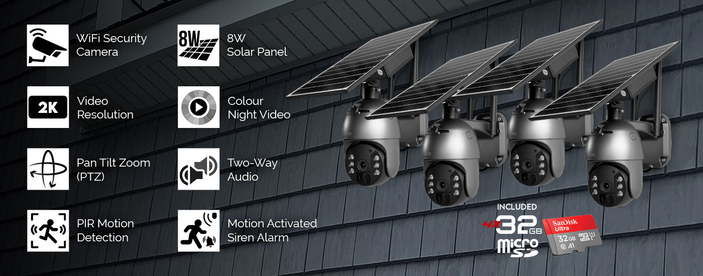 2K PTZ Solar CCTV Camera