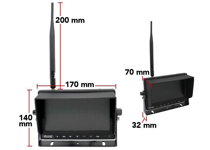 Digital Wireless 7" Monitor Dimensions