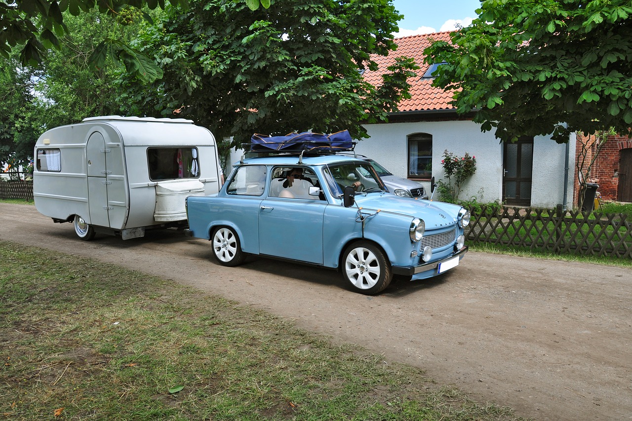 caravan trailer in backyard