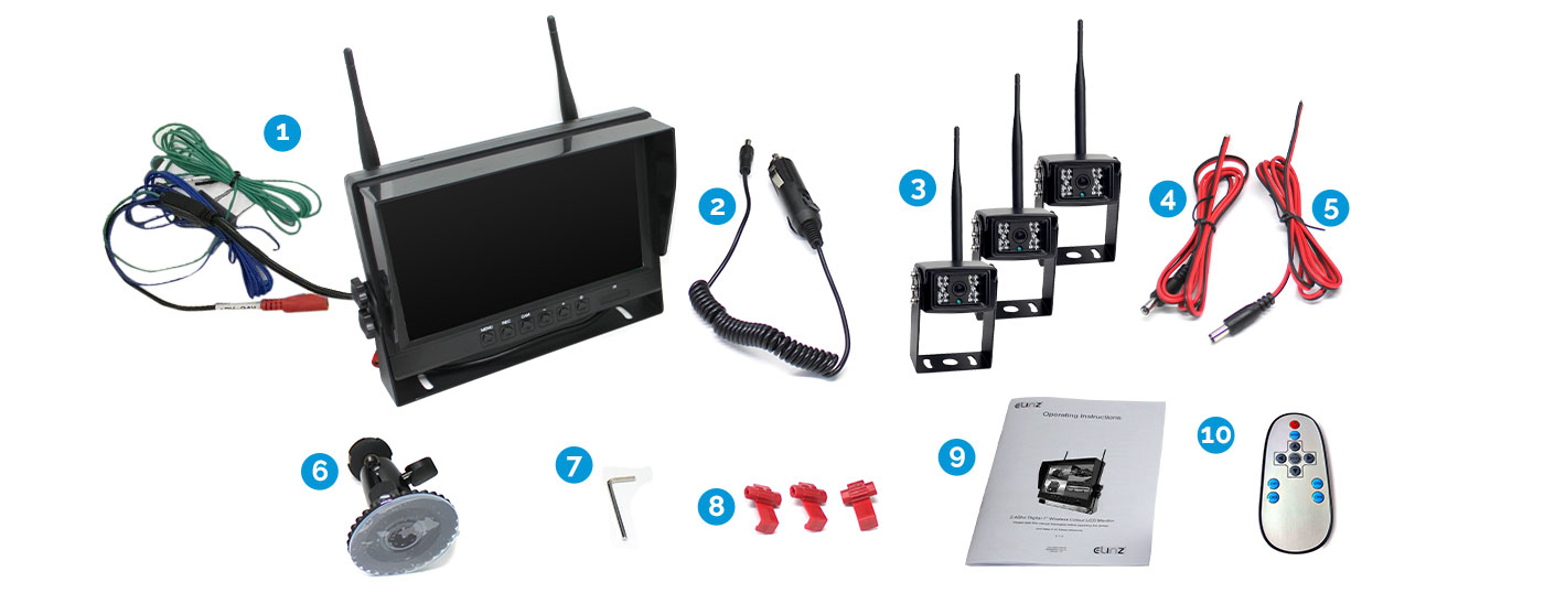 9 inches 4CH Wireless  DVR Reversing Camera Monitor Kit