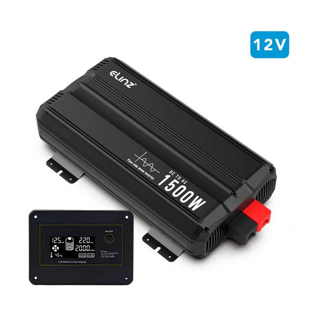 Elinz Pure Sine Wave Inverter 1500W 12V with Remote Control