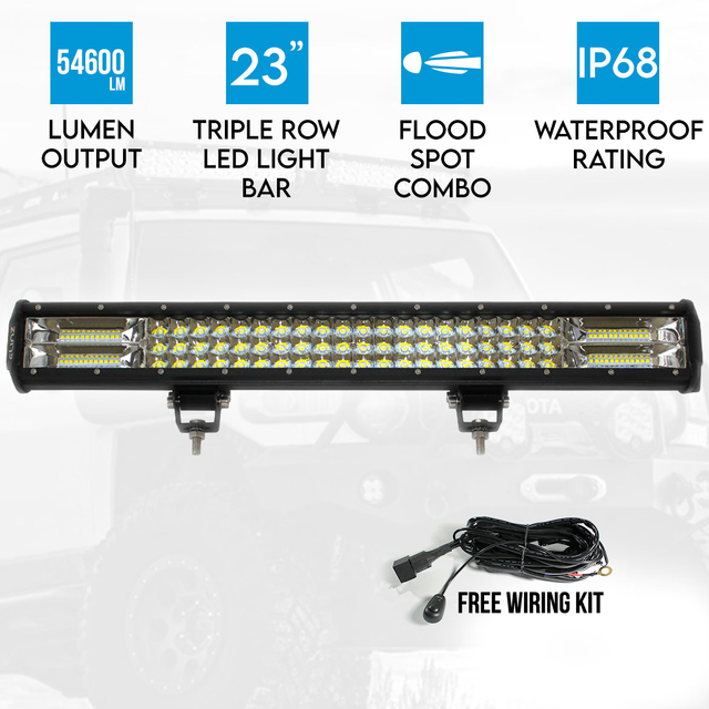 Elinz 23" inch LED Light Bar Work Driving FLOOD SPOT COMBO Offroad 4WD 3 Rows