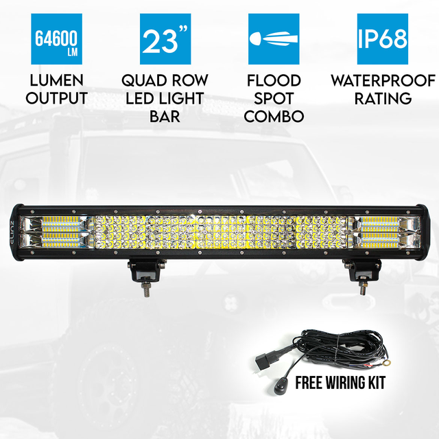 Elinz 23" LED Light Bar 4 Rows Work Driving FLOOD SPOT COMBO IP68 Offroad 4WD