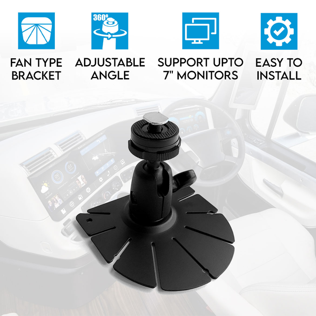 Elinz Heavy Duty Dashboard Mount for Reverse Camera Monitor Fan Type Self Adhesive Base