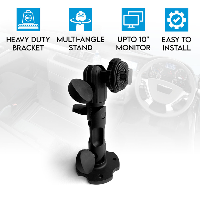 Elinz Heavy Duty Multi-Angle Backup Monitor Mount Solid Base for Trucks Buses Construction and Industrial Vehicles