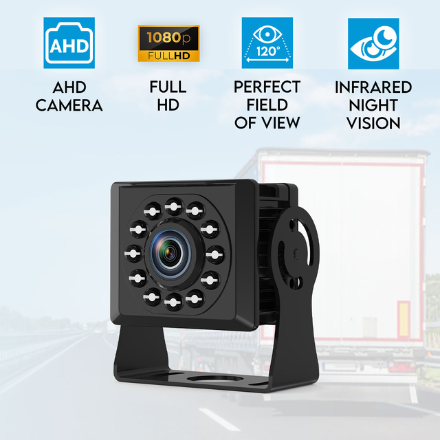 Elinz 1080P AHD Reversing Rear View 4PIN 12pcs IR LED Night Vision Car Truck Caravan CMOS Camera